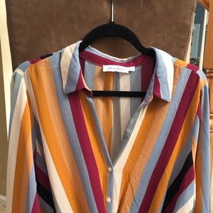 Nordstrom-All in Favor long sleeve high low blouse